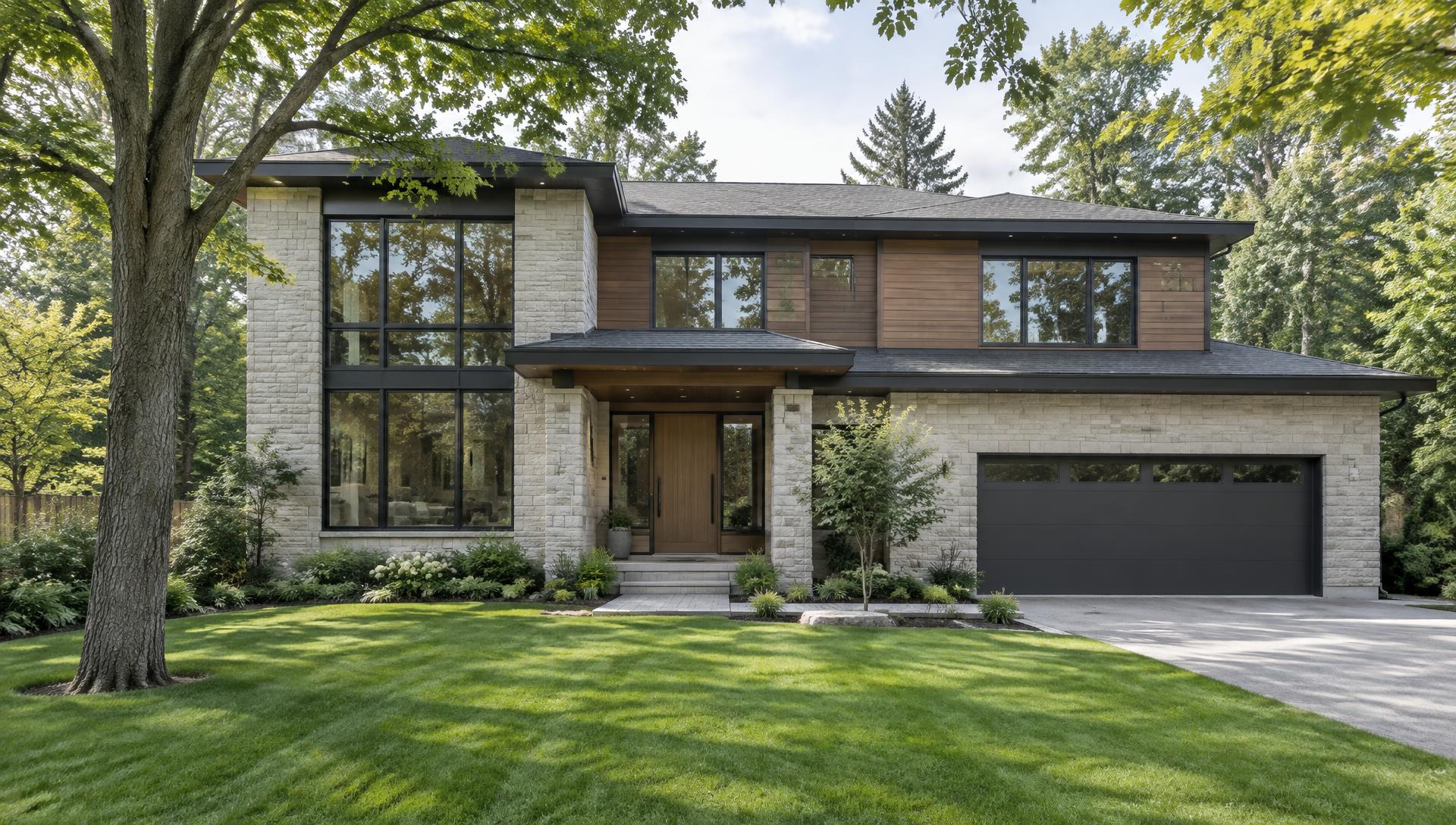 Modern two-storey custom home exterior